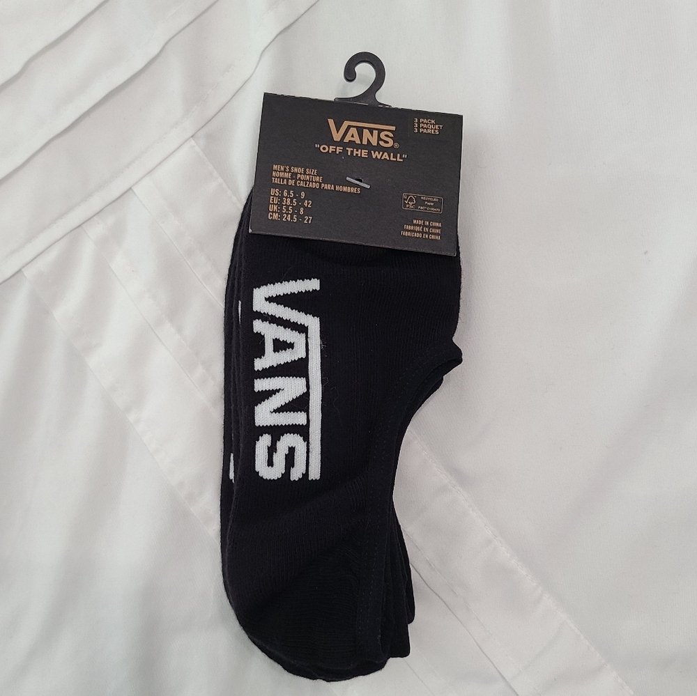 NWT Vans 3 Pack Classic Mens No Show Socks